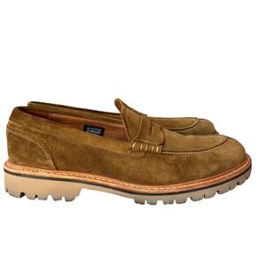 Allen Edmonds Olive Suede Penny Loafers